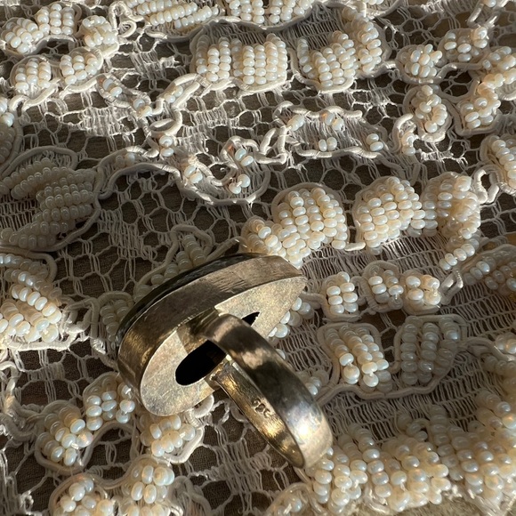 STERLING SILVER HUGE LABRADORITE RING - Picture 8 of 8